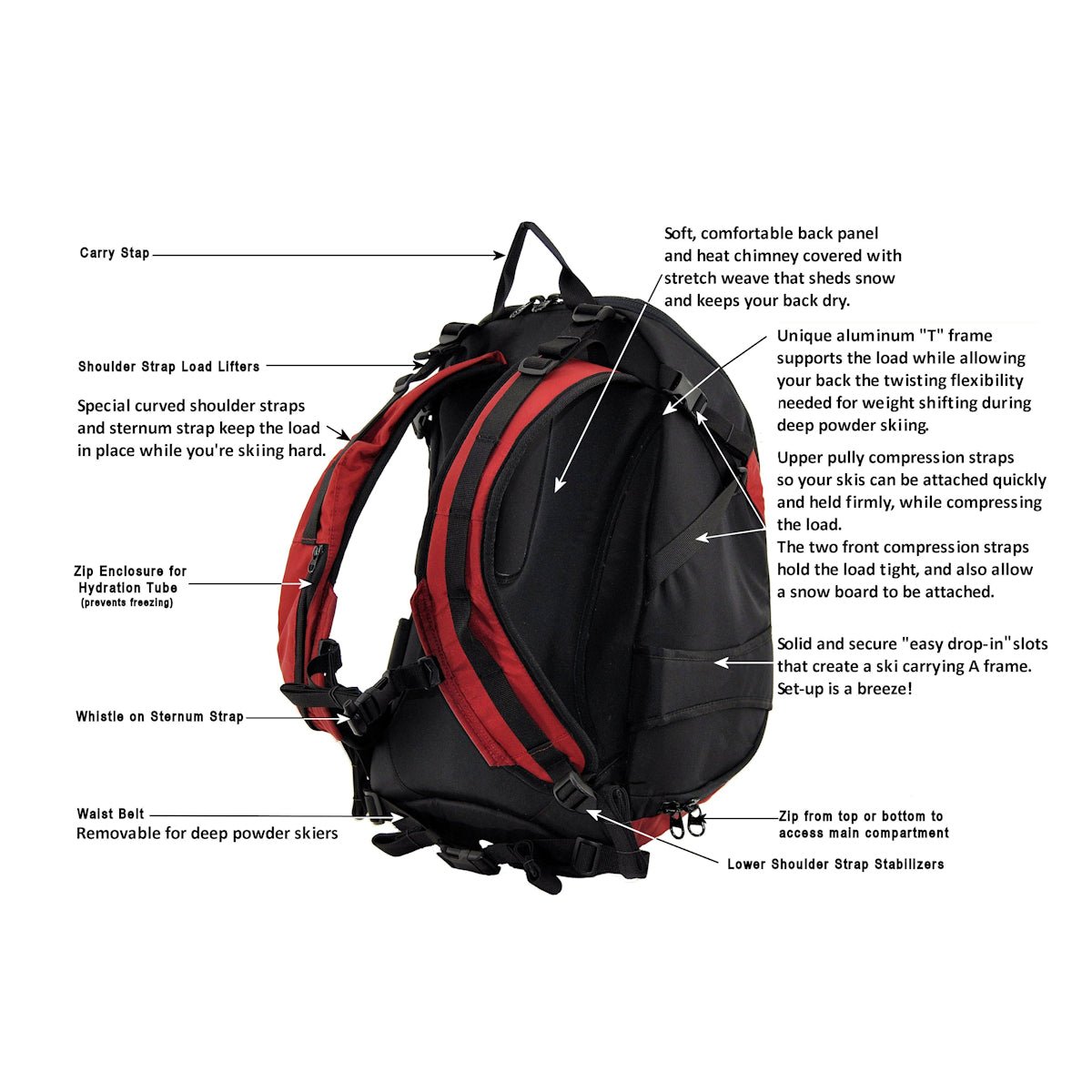 Light Hiking Gear Glide 27 or 32 Liter Ski Pack
