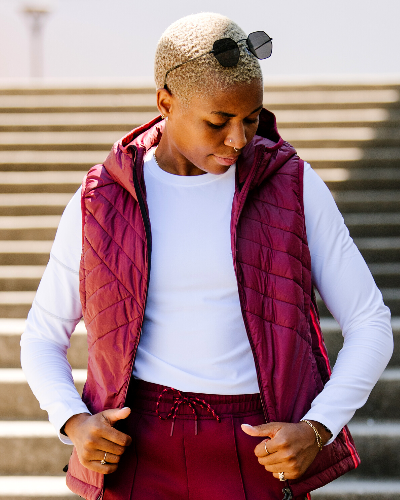 Goal Five Powerstripe Eco-Friendly Down Hooded Vest
