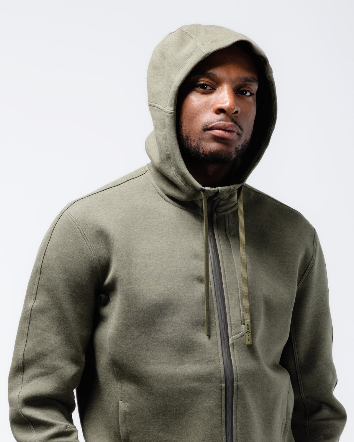 Sudadera con cierre completo Black Crest Velocity en verde oliva jaspeado