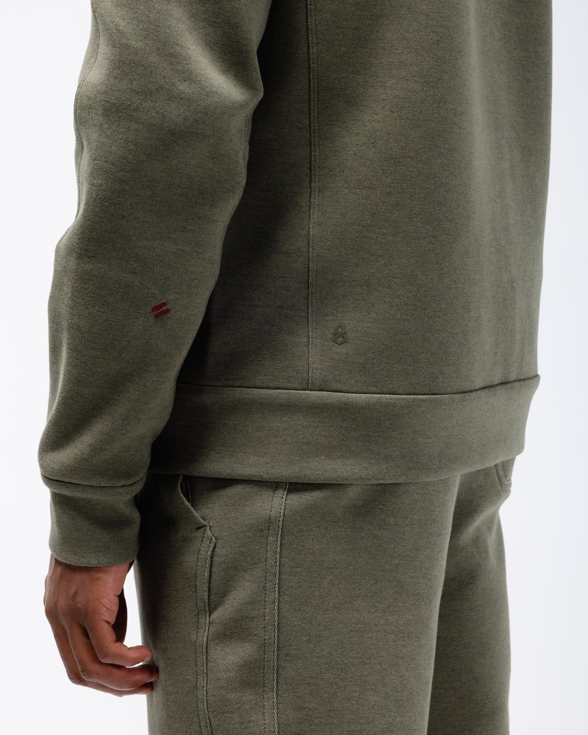 Sudadera con cierre completo Black Crest Velocity en verde oliva jaspeado