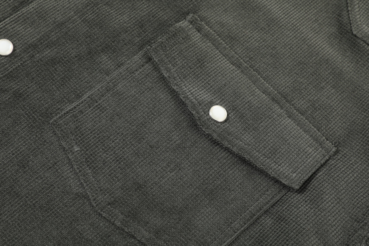 Puppet-Theater Chopped Heavy Waffle Corduroy Western Shirt