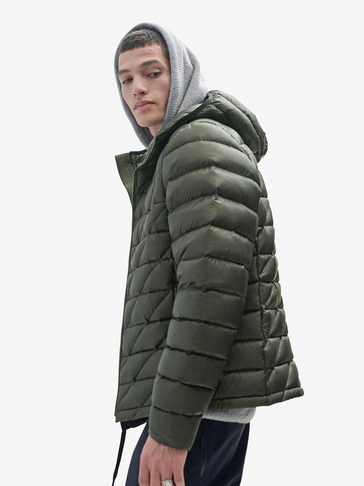 Holden Outerwear Packbare Daunenjacke - Steingrün
