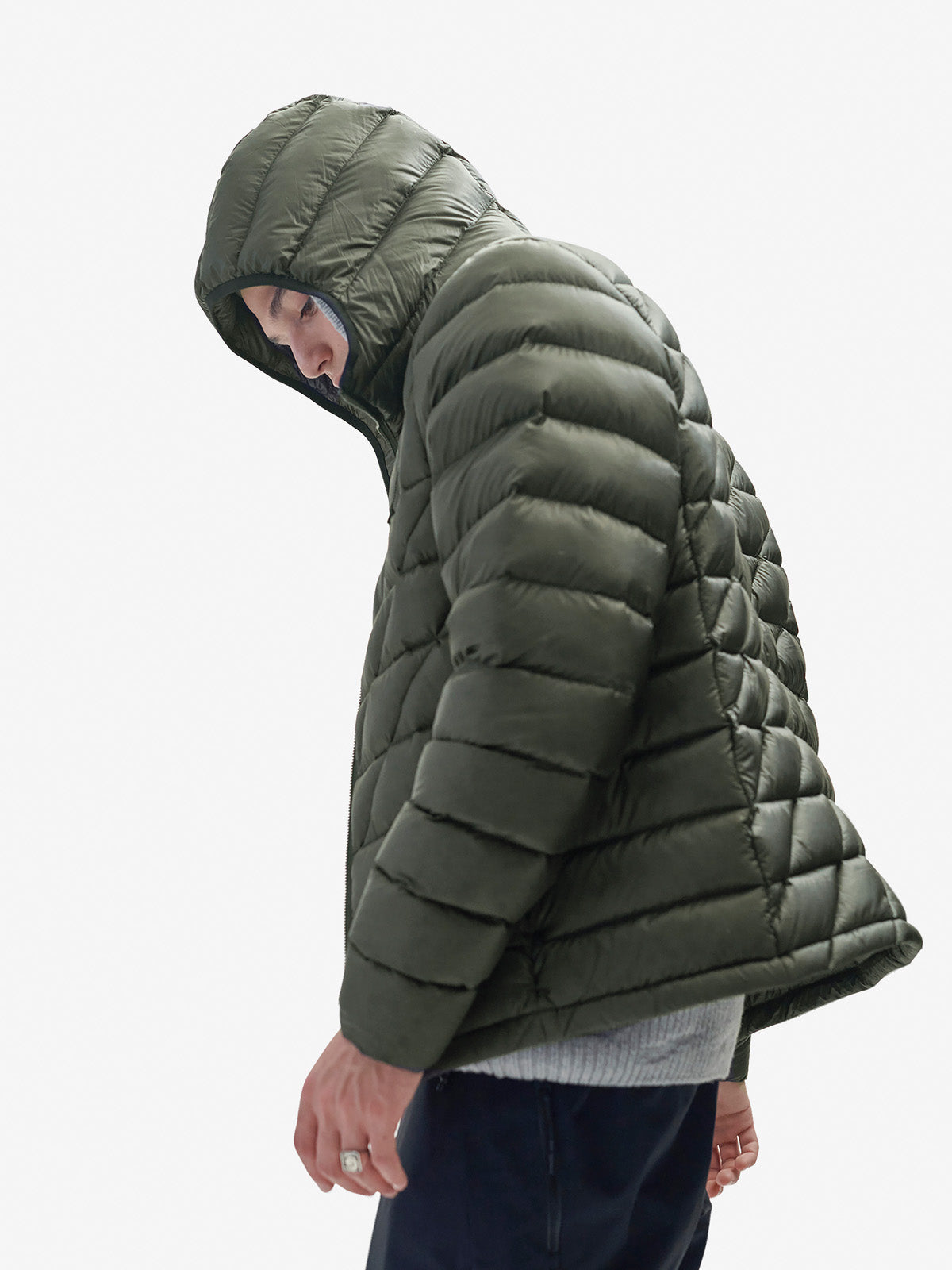 Holden Outerwear Packbare Daunenjacke - Steingrün