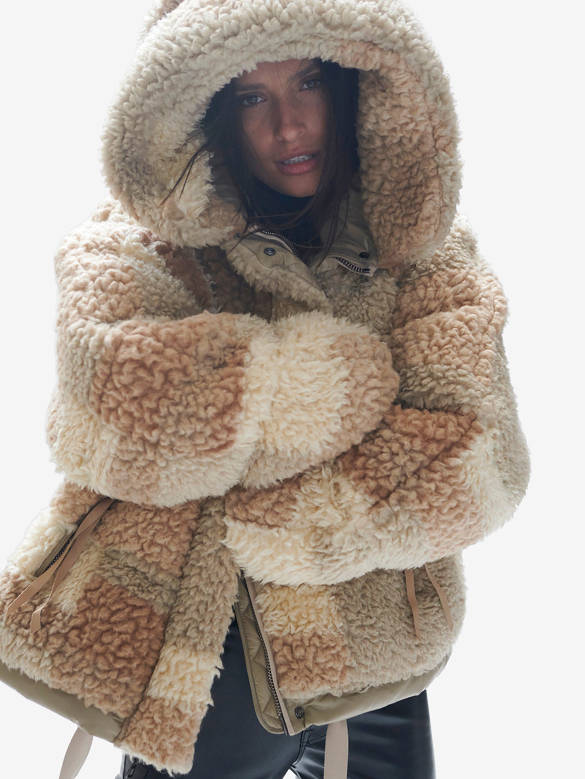 Holden Outerwear Sherpa Daunen-Pufferjacke - Natural Mix