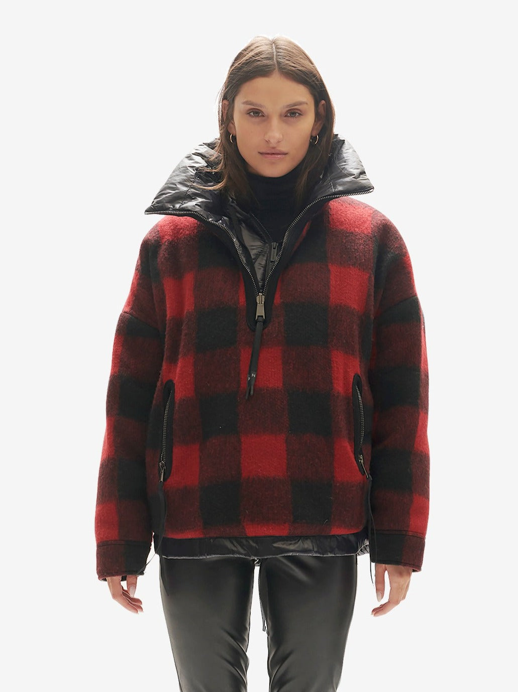 Chamarra Puffer Reversible de Lana con Medio Cierre de Holden Outerwear