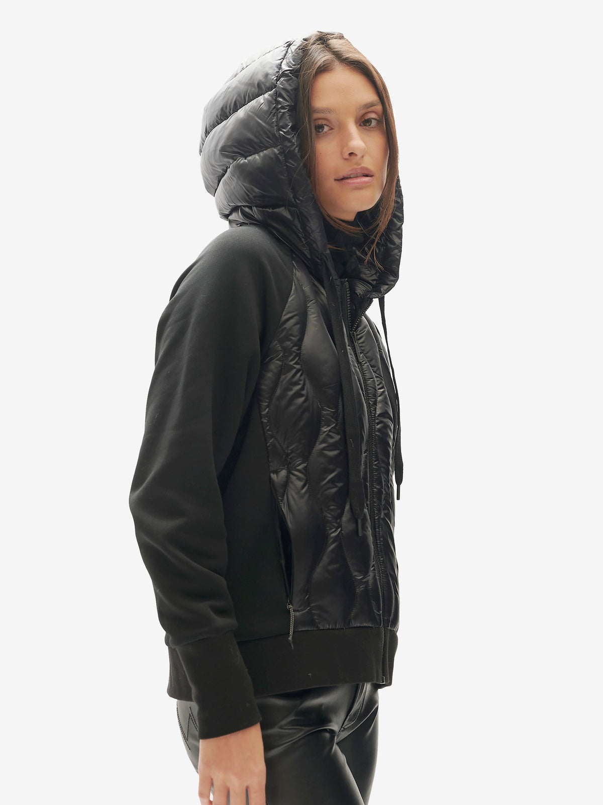 Holden Outerwear Daunen-Kapuzenjacke mit Reißverschluss - Schwarz