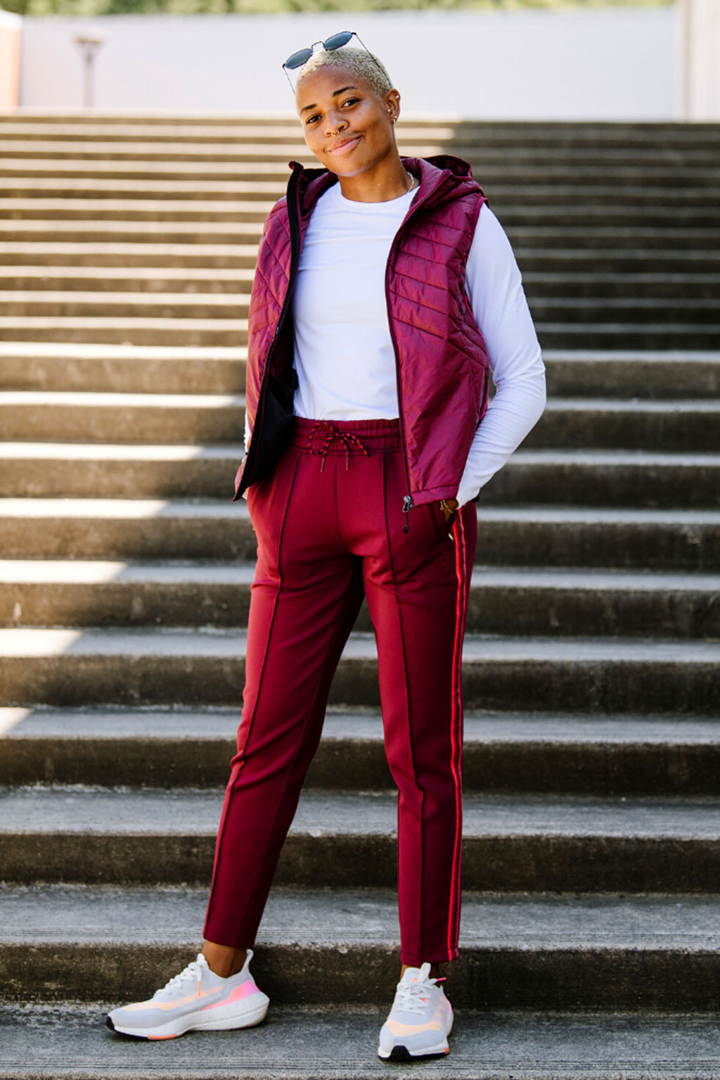 Goal Five Powerstripe Mid Rise 7/8 Length Track Pant