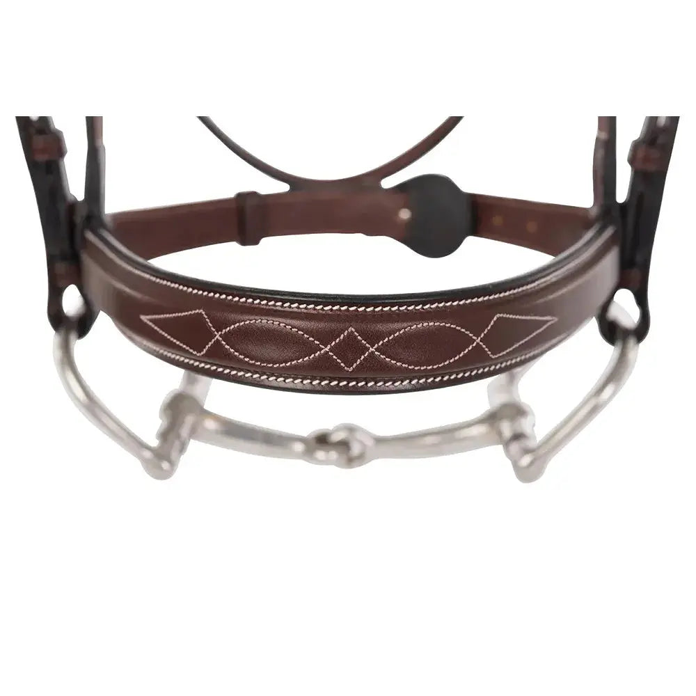 Brida de salto Huntley Equestrian Sedgwick con costuras decorativas y testera cuadrada