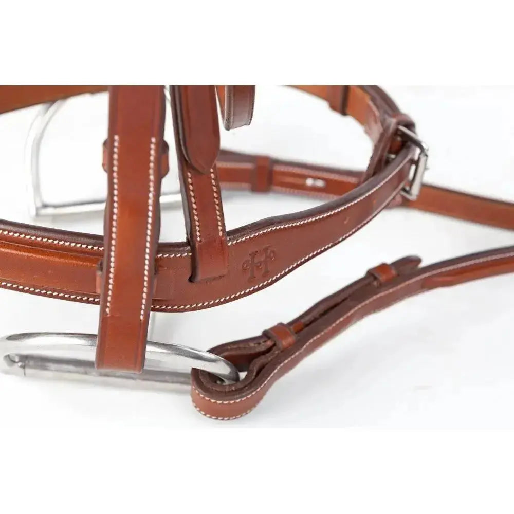Brida de salto Huntley Equestrian Sedgwick con costuras decorativas y testera cuadrada