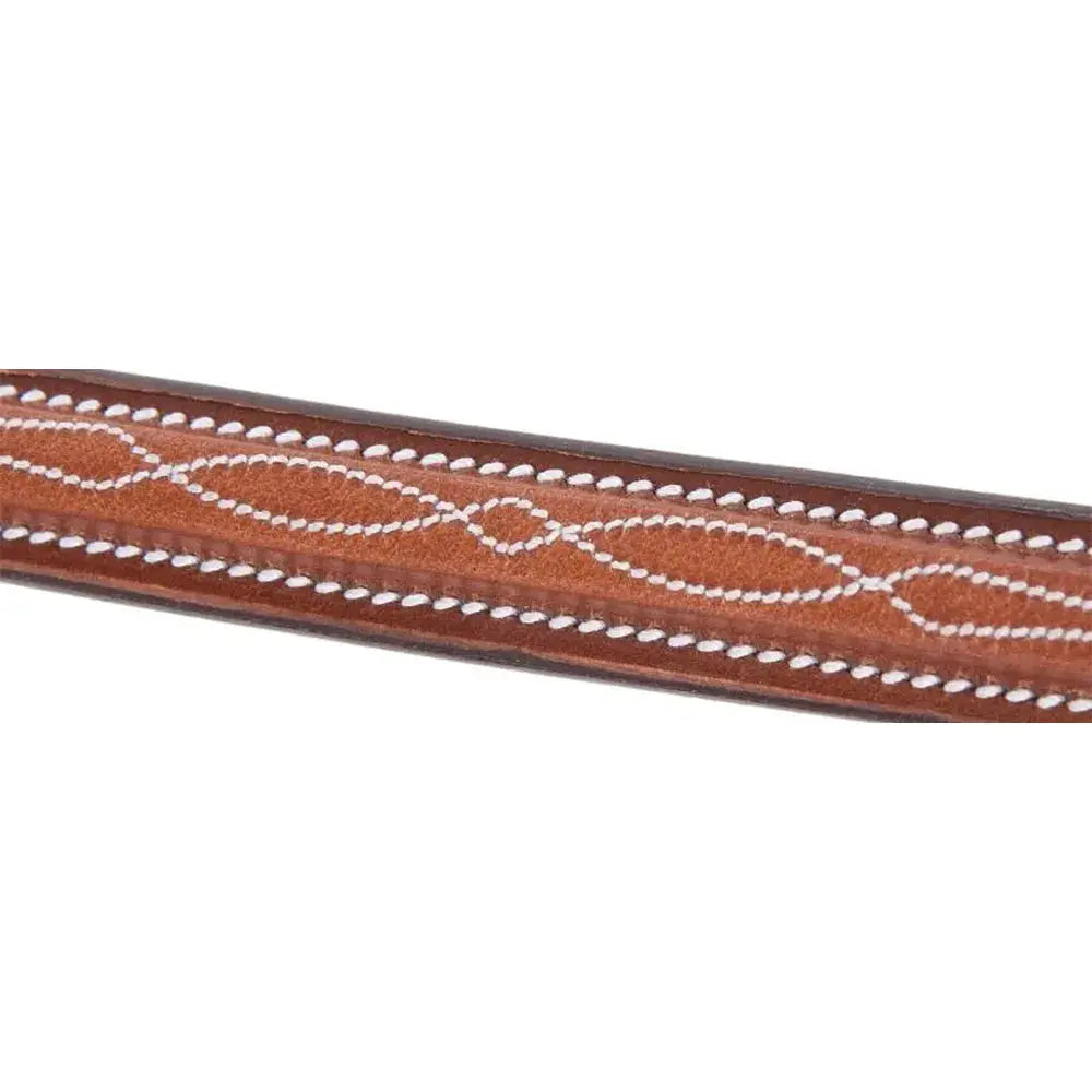 Brida de salto Huntley Equestrian Sedgwick con costuras decorativas y testera cuadrada