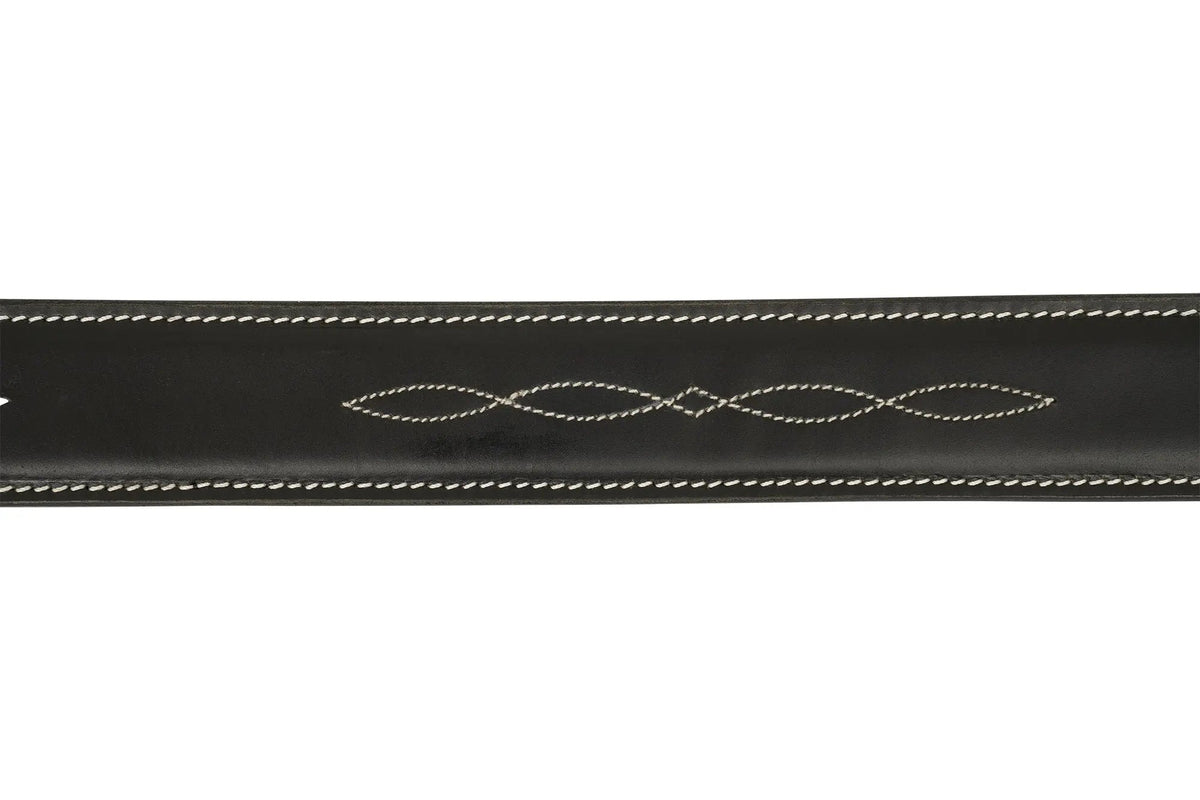 Huntley Fancy Stitched Ladies 1.5" Inch wide belt, Black