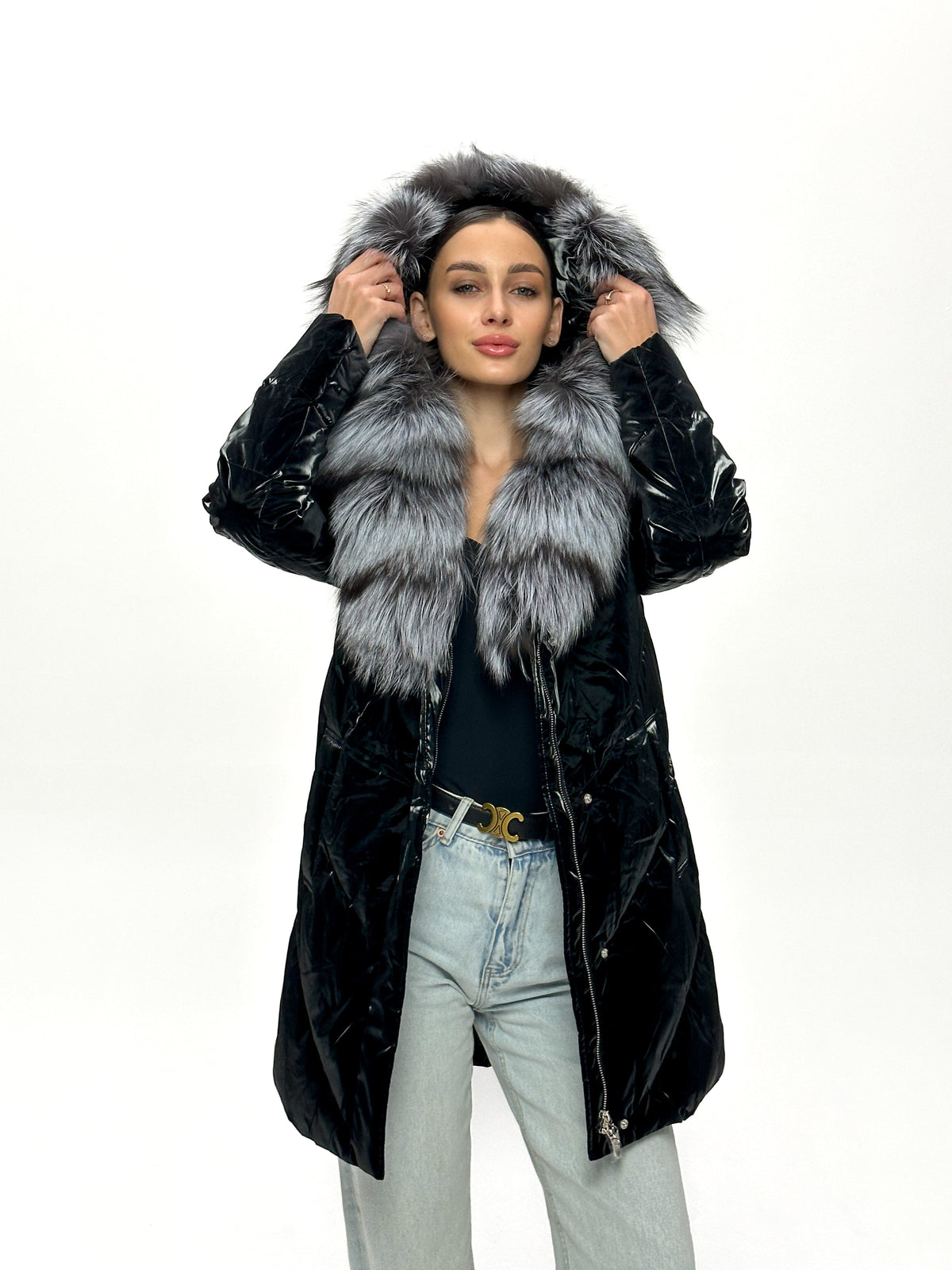 Alaska Outerwear Company Women's Silver Fox Fur Down Coat