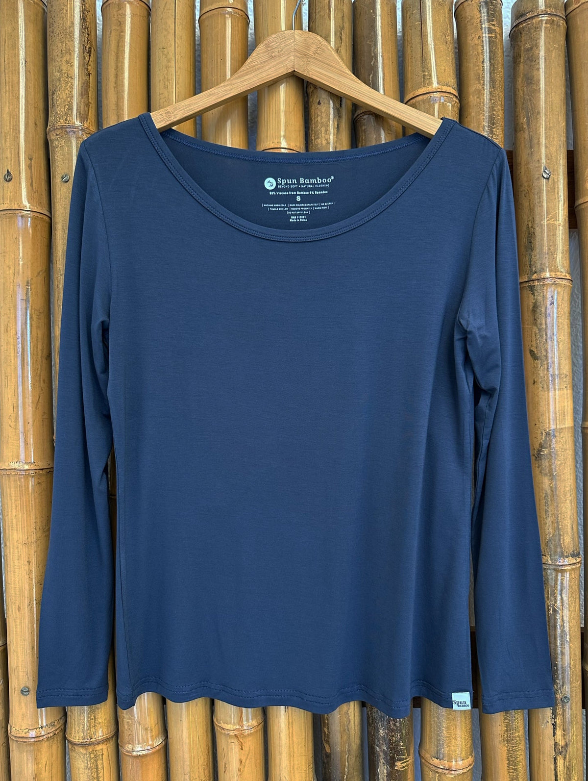 Camiseta de manga larga de bambú hilado