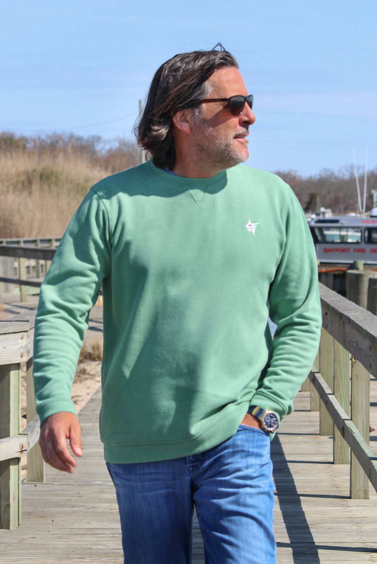 White Water Life Sands Point Crew Neck Sweatshirt