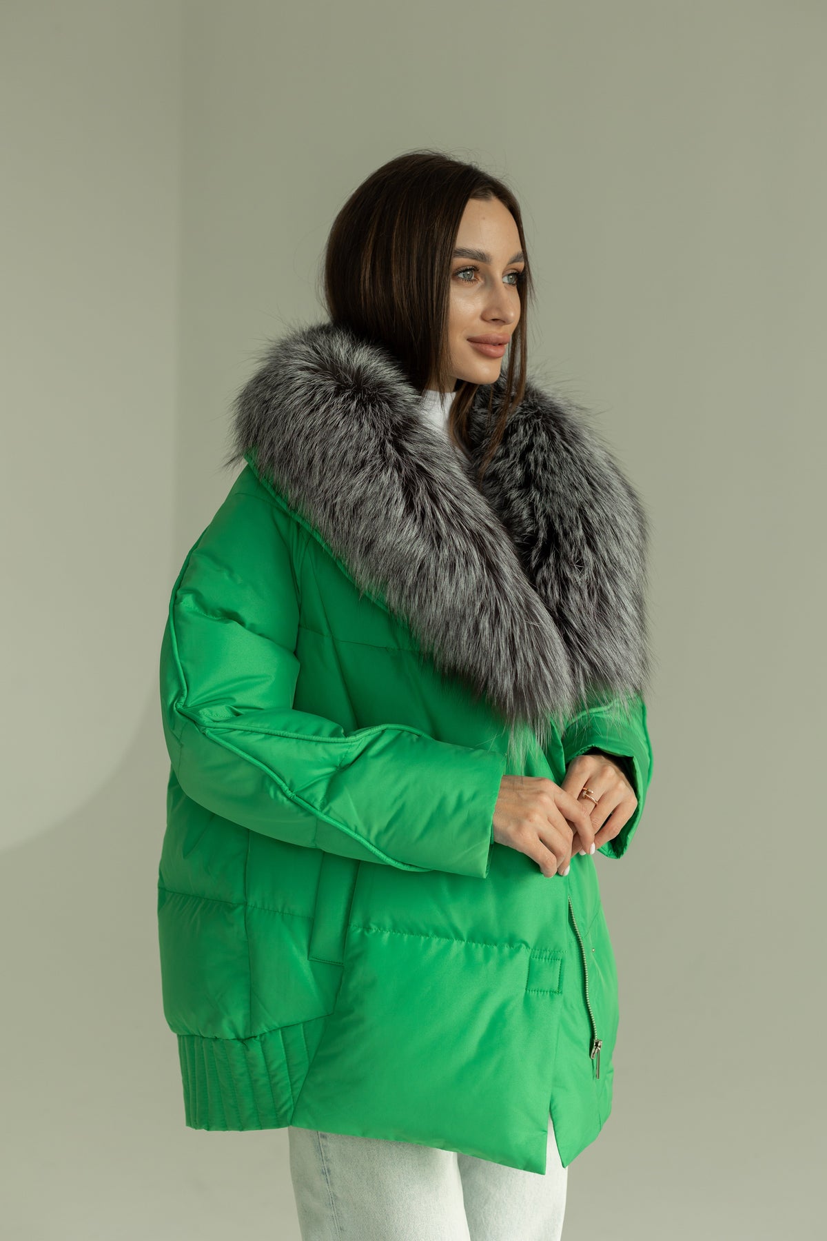 Veste en duvet de renard argenté Alaska® Outerwear Company