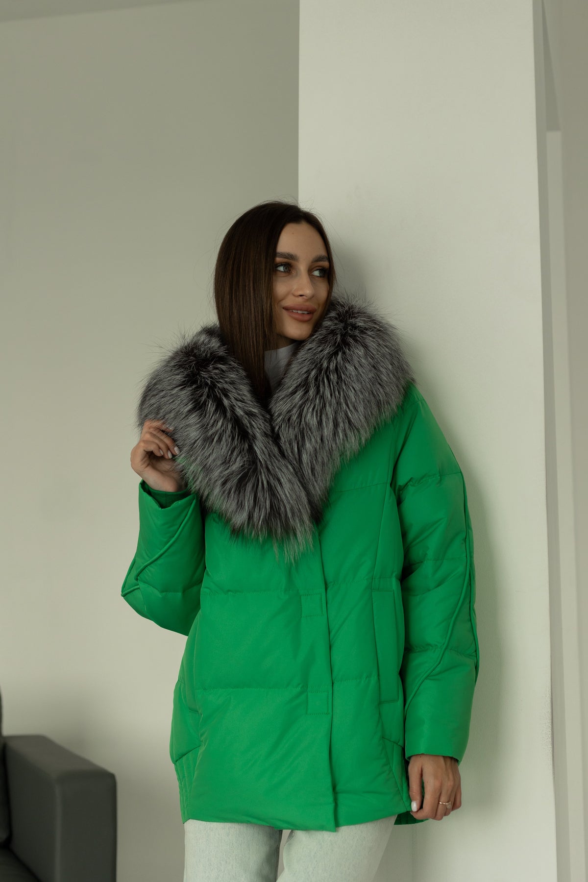 Veste en duvet de renard argenté Alaska® Outerwear Company