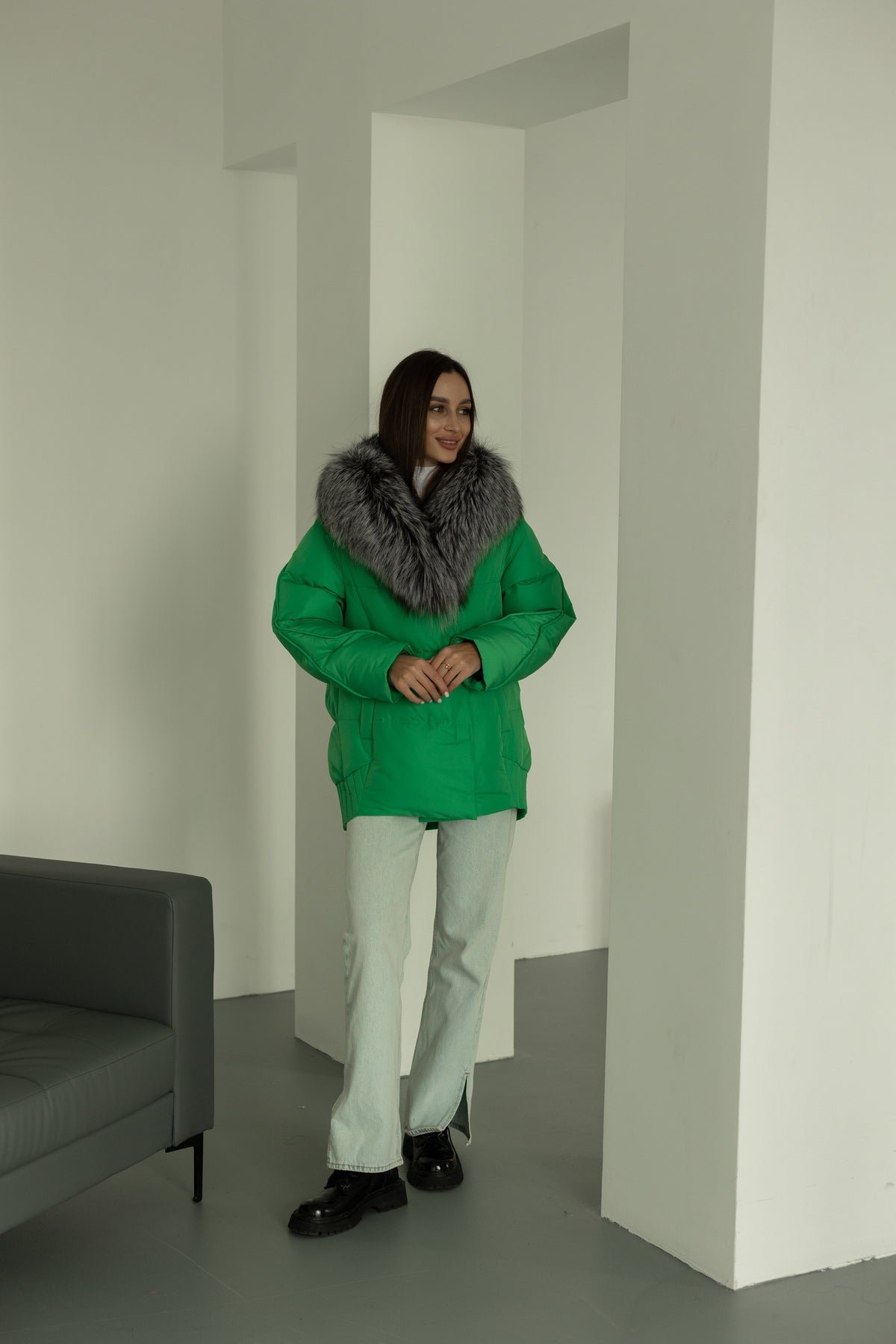 Veste en duvet de renard argenté Alaska® Outerwear Company
