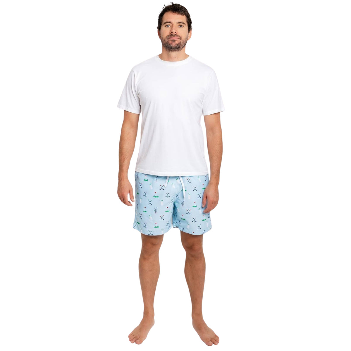 Men's Golf Blue Swim Shorts - 5.75" inseam