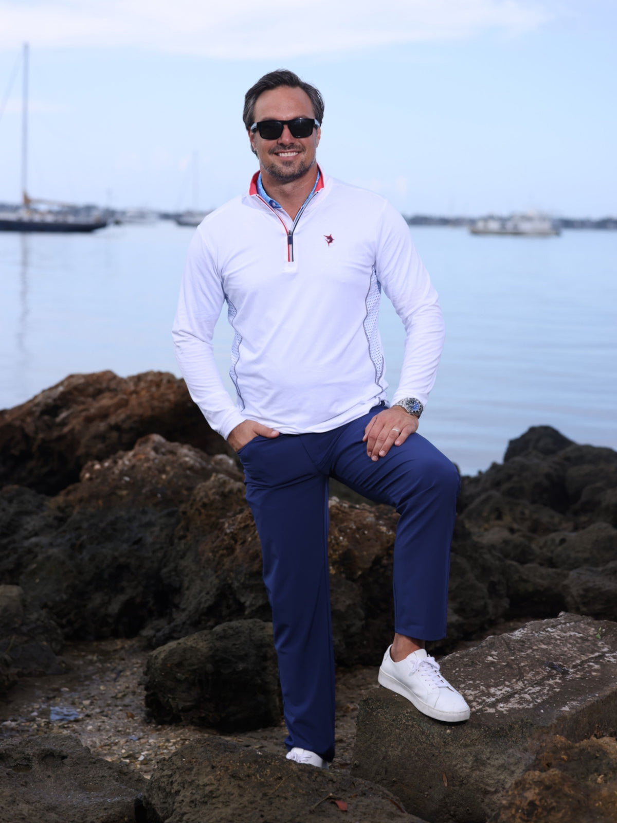 Haut zippé performance Monterey White Water Life