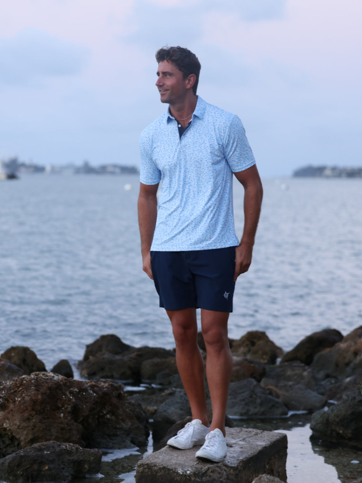 Polo de performance imprimé Predator White Water Life