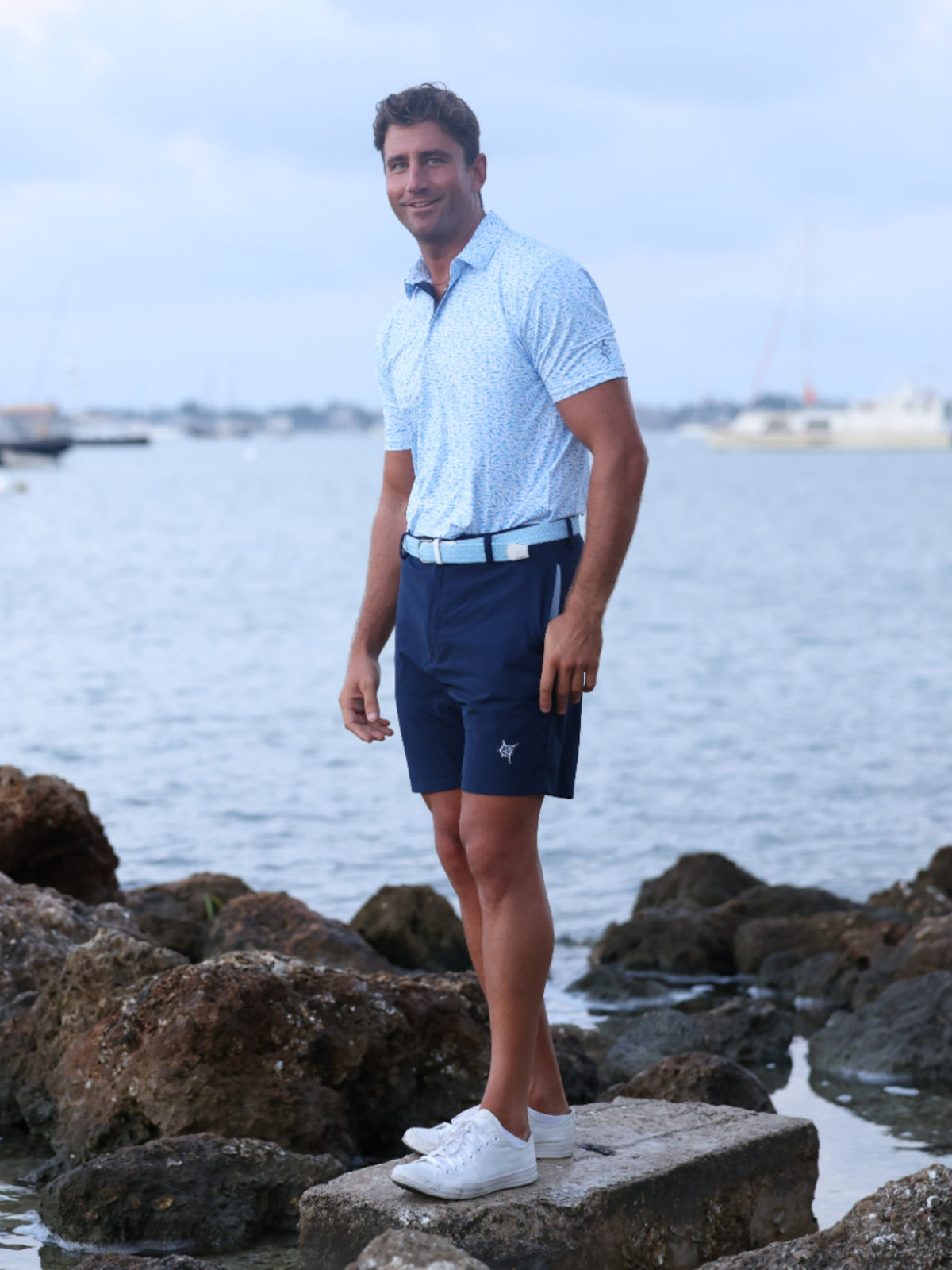 Polo de performance imprimé Predator White Water Life