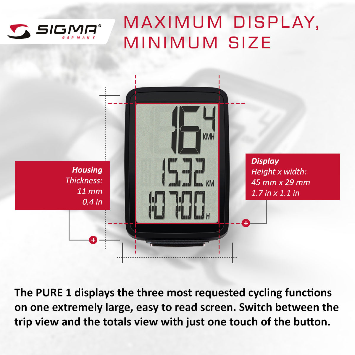 Compteur de vélo Zeitbike Sigma Pure 1 ATS