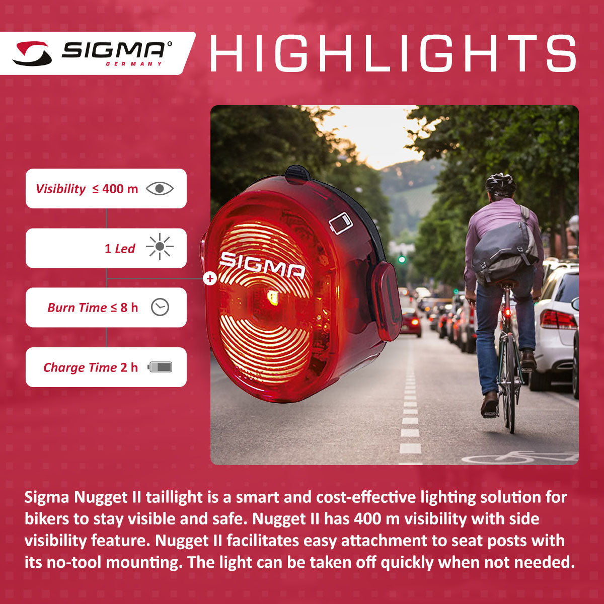 ZEITBIKE - Sigma Nugget II Bicycle Taillight - Nugget II