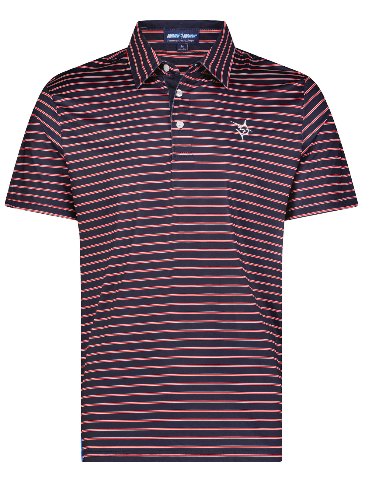 White Water Life Striper Performance Polo Shirt