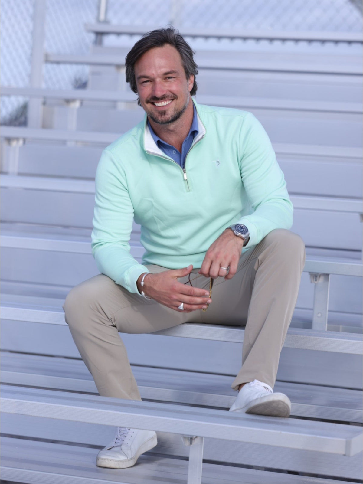 Suéter Turnberry Quarter Zip de tejido suave de White Water Life