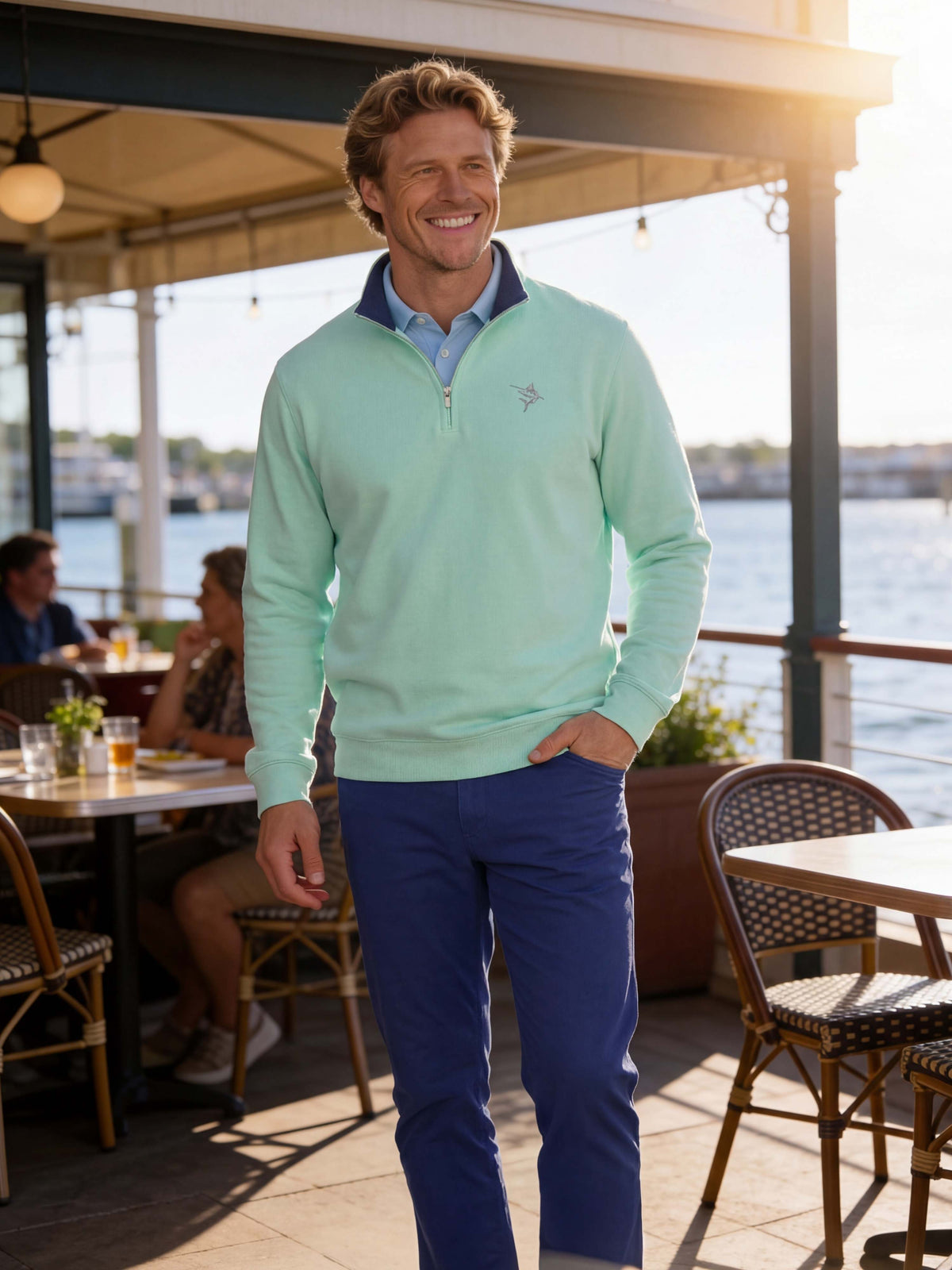 Suéter Turnberry Quarter Zip de tejido suave de White Water Life