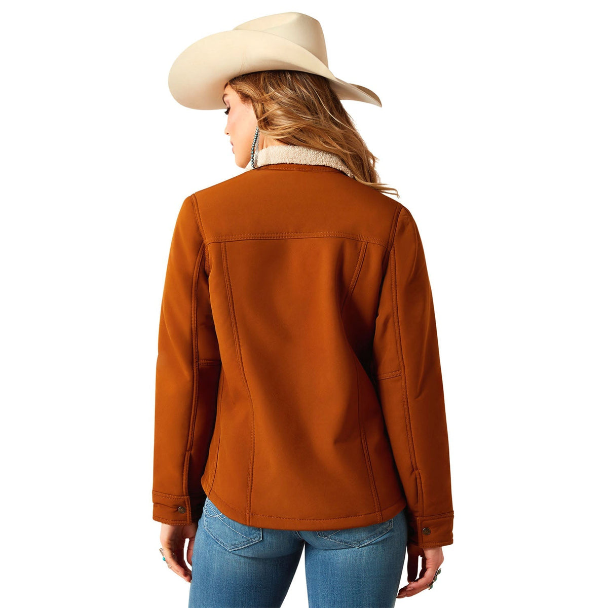 Veste softshell à dos en sherpa pour femme Ariat – Couche chaude style camionneur doublée en sherpa