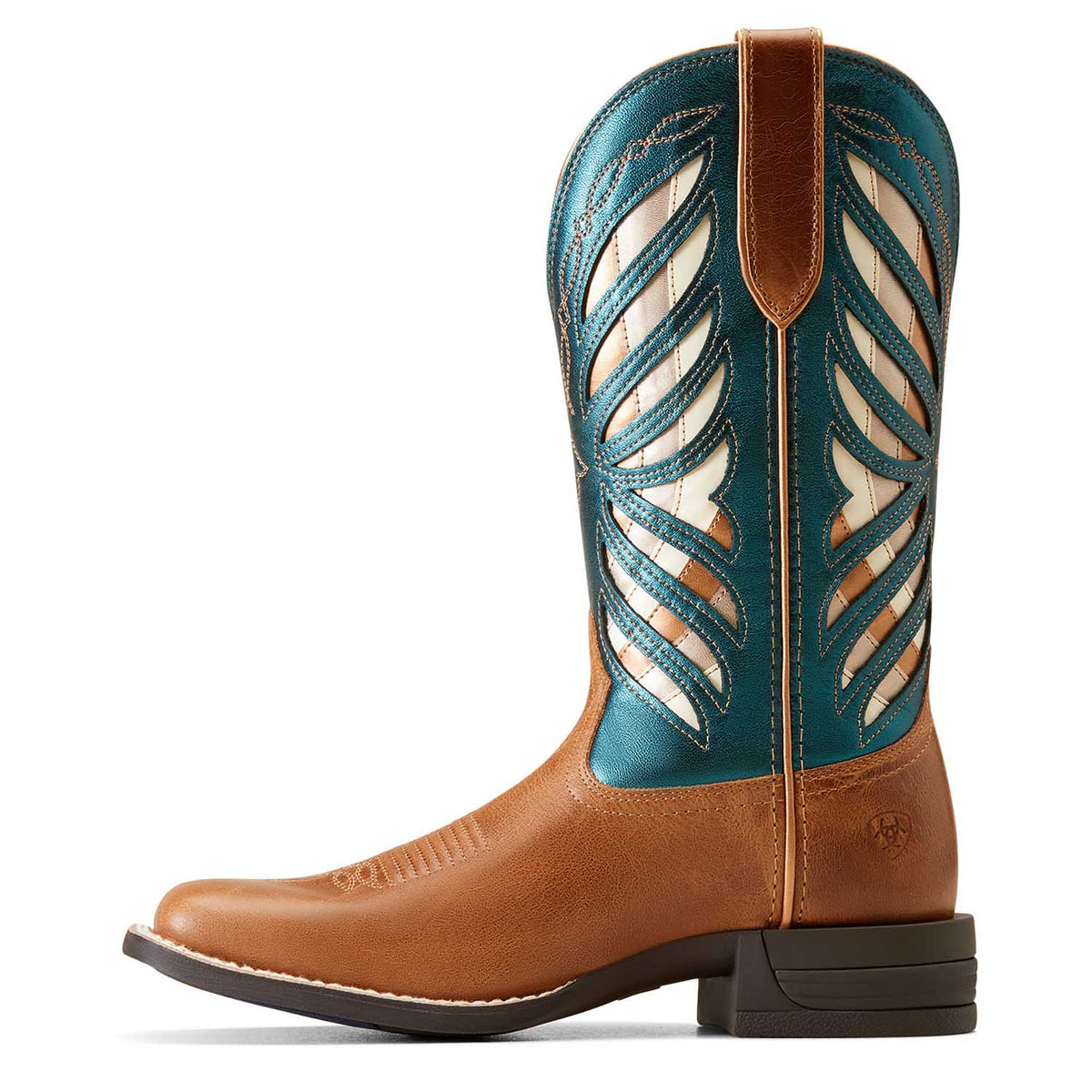 Botte western Ariat Longview en marron et bleu sarcelle