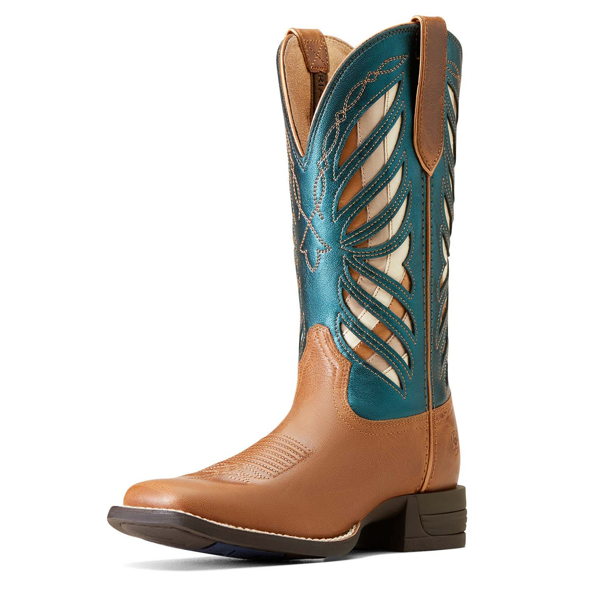 Botte western Ariat Longview en marron et bleu sarcelle
