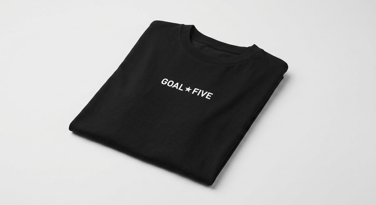 Goal Five Men's Black Cotton T-Shirt — Black / XS — view 1