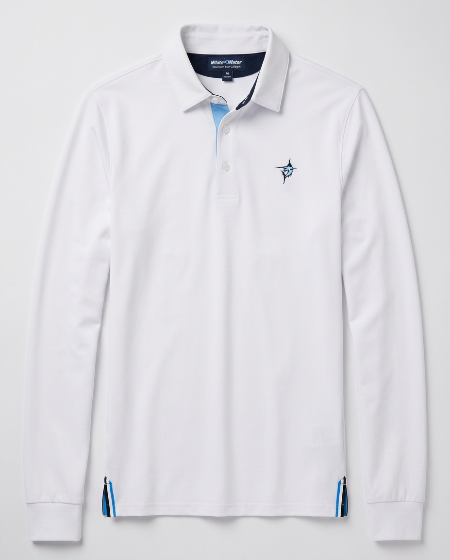 Coast Long Sleeve Polo — SM / White — view 1