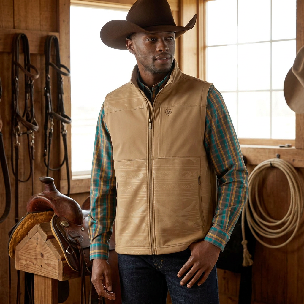 Ariat Men's Vernon Vest — Khaki / Small — view 2