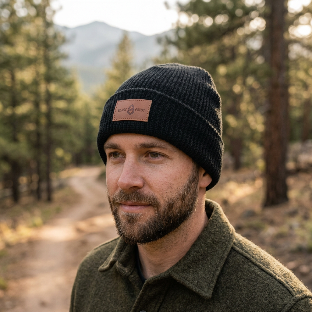 Black Crest Beanie — view 1