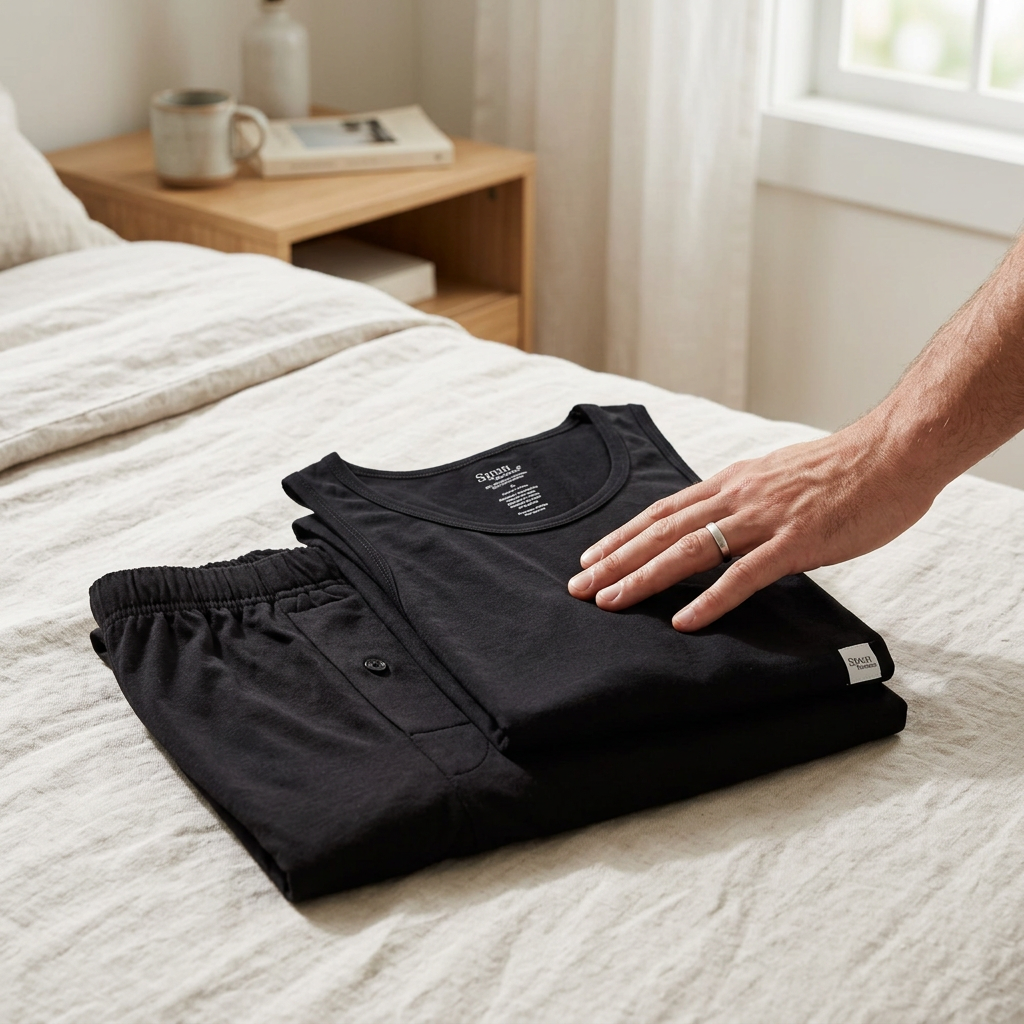 Spun Bamboo Men's Tank Top and Boxer Underwear Set — Small — view 1