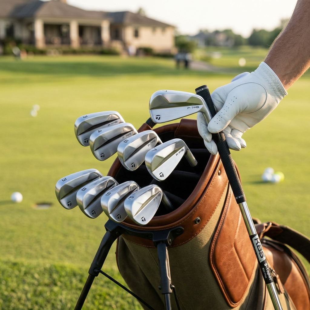 TaylorMade P∙7MB Irons — Right / KBS $-Taper Steel Stiff Flex / 3-PW — view 2