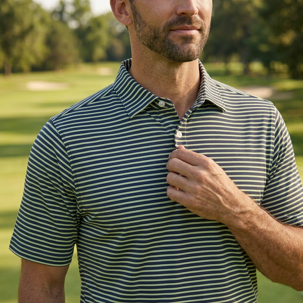 FootJoy Performance Polo #26621 — Navy/Lime/White / S — view 2