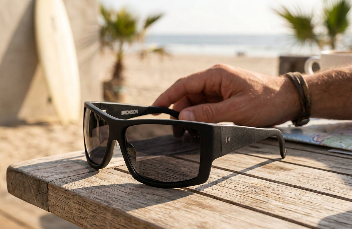 Tres Noir The Bronson Sunglasses — Black — view 2