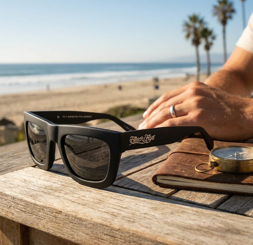 Black Flys Fly Bandito Matte Black / Smoke Polarized Sunglasses — view 1
