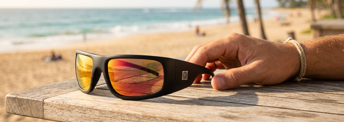 Filtrate Vinyl Matte Black/Red Mirror Sunglasses — view 2