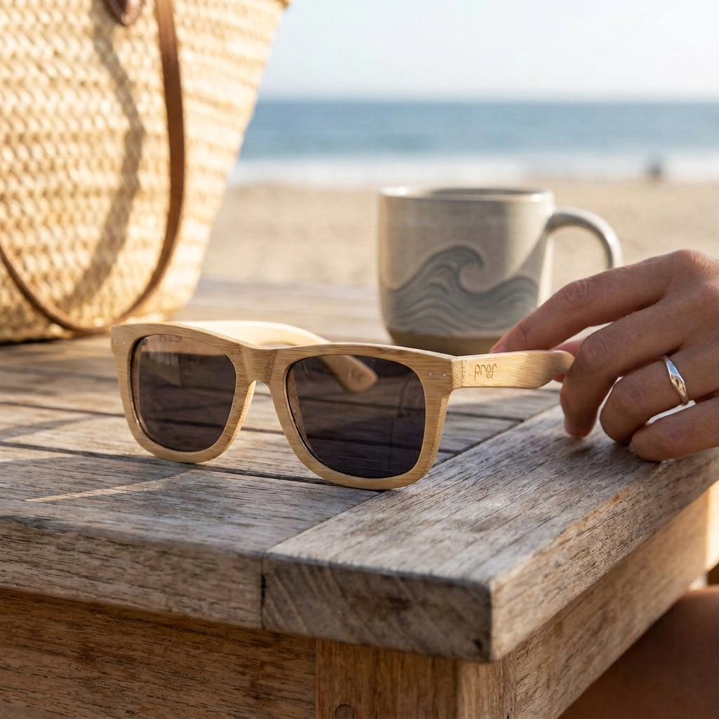 Proof Sunglasses Ontario Bamboo Gray Sunglasses — view 2