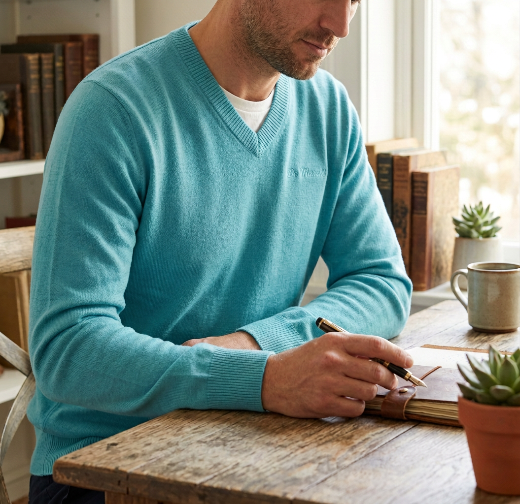 De Marchi - Heritage Pullover - Sky / Turquoise — S / Turquoise — view 2