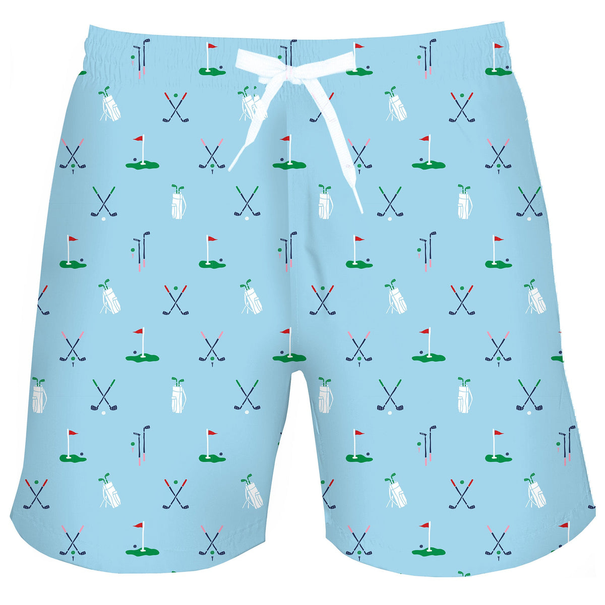 Men's Golf Blue Swim Shorts - 5.75" inseam