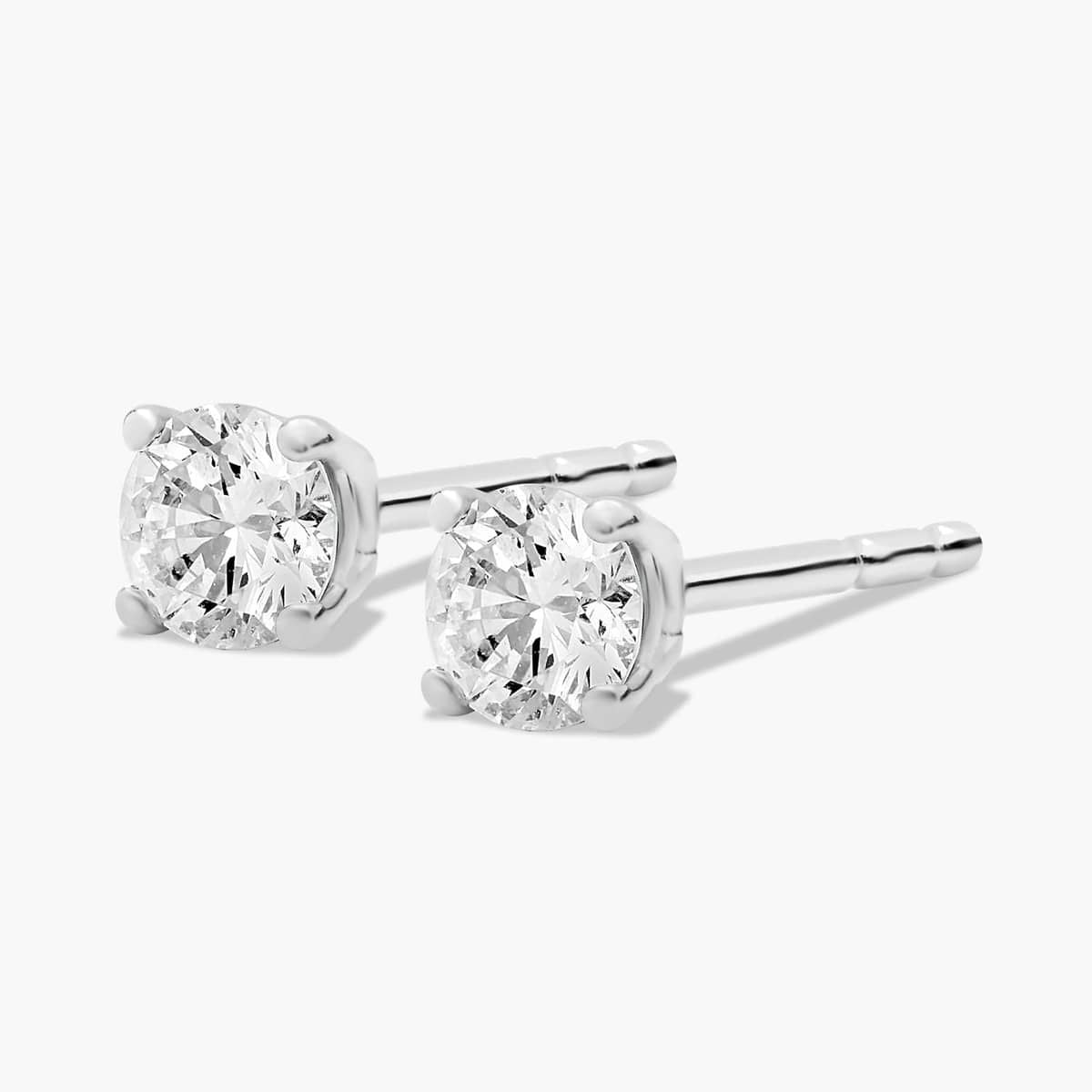 Aretes de diamantes redondos cultivados en laboratorio VossAgin