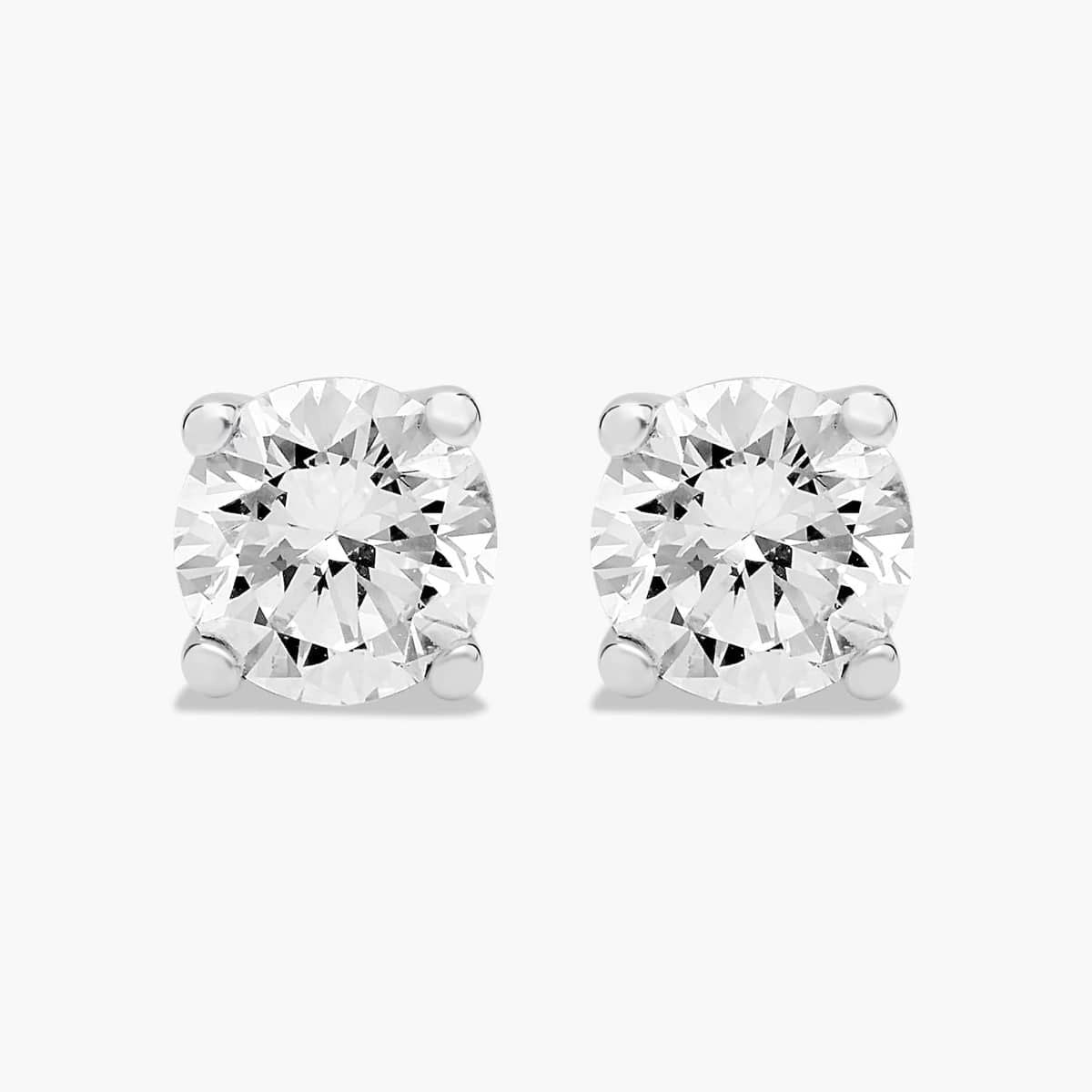 Aretes de diamantes redondos cultivados en laboratorio VossAgin