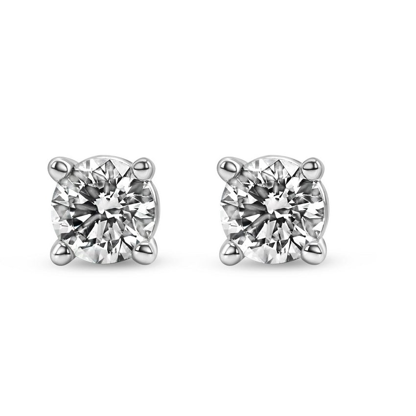 Aretes de diamantes redondos cultivados en laboratorio VossAgin