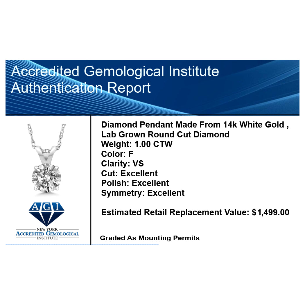 Pendentif solitaire diamant rond VossAgin